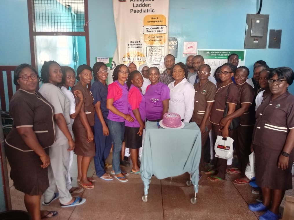 Cutting our celebration cake after the training session
